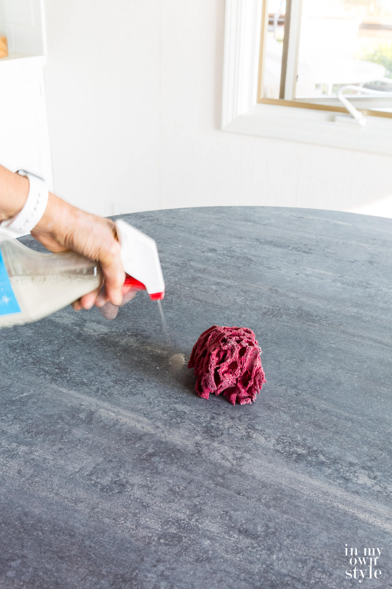 Apply water over wet paint and sponge it off