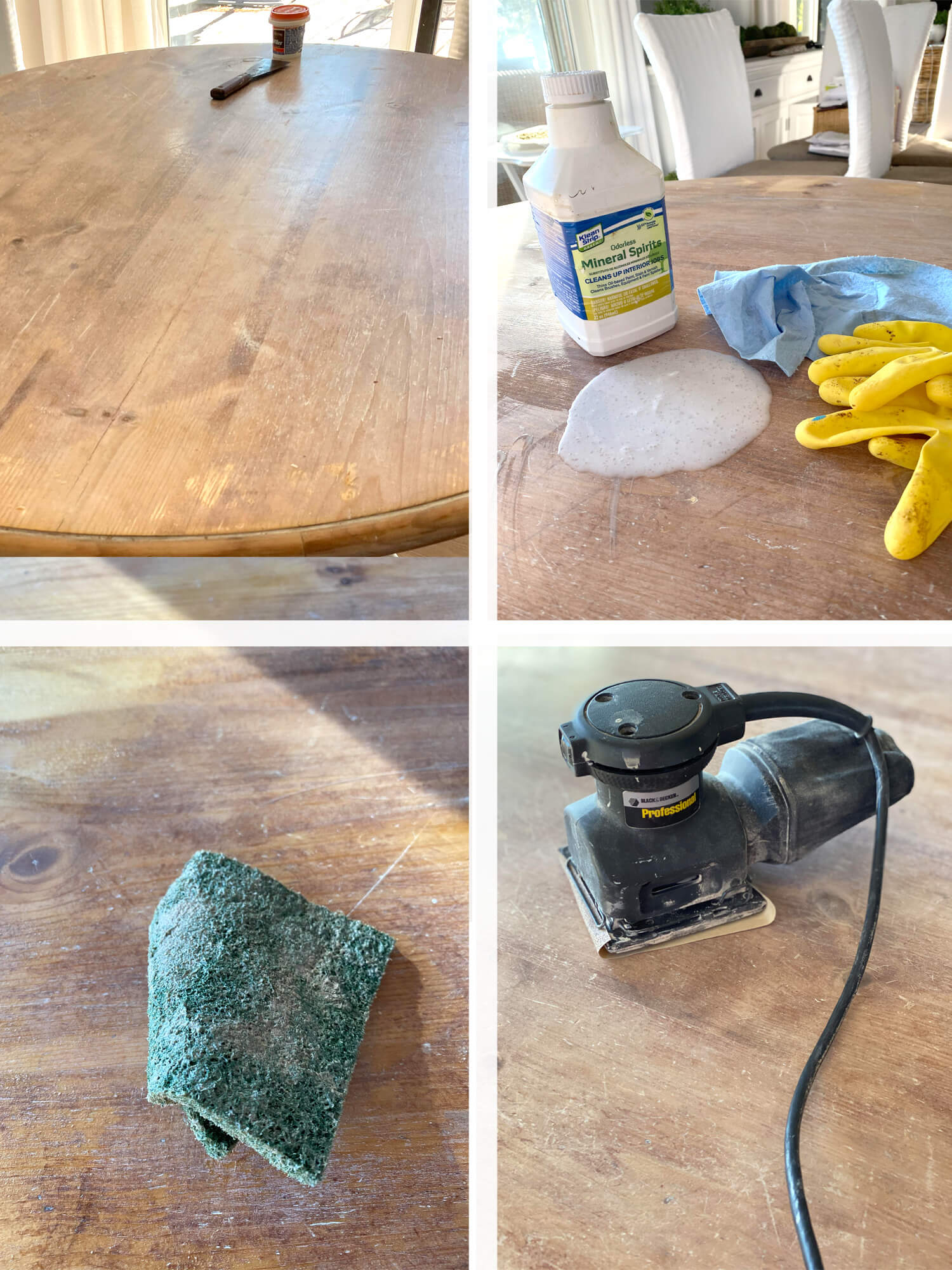 How to prepare a wood table to paint it to look like zinc.