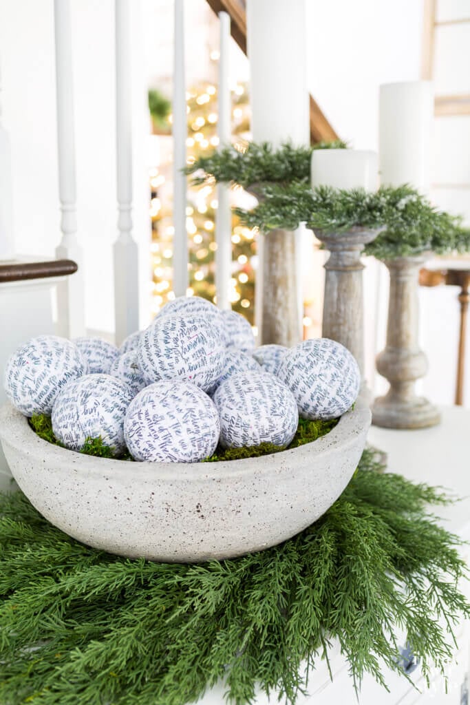 Faux paint cement paint technique used to create the look of a cast stone planter.