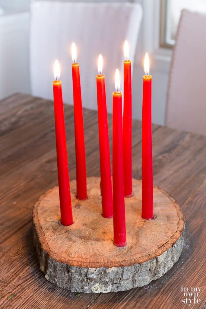 Rustic Candle decorations for Christmas