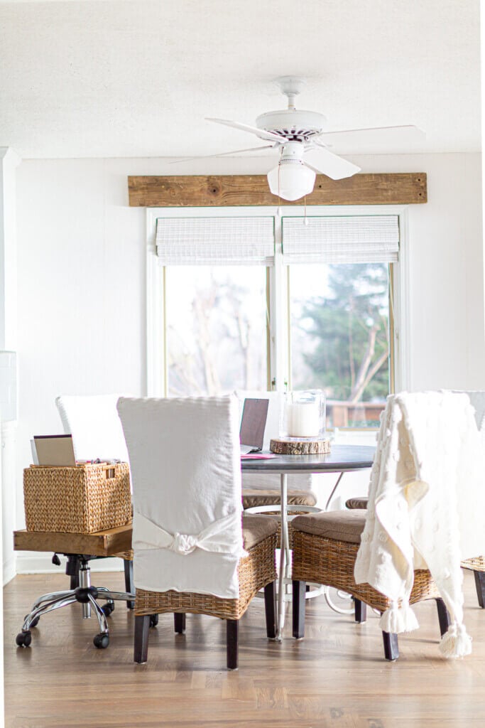 Kitchen as a work from home office space.