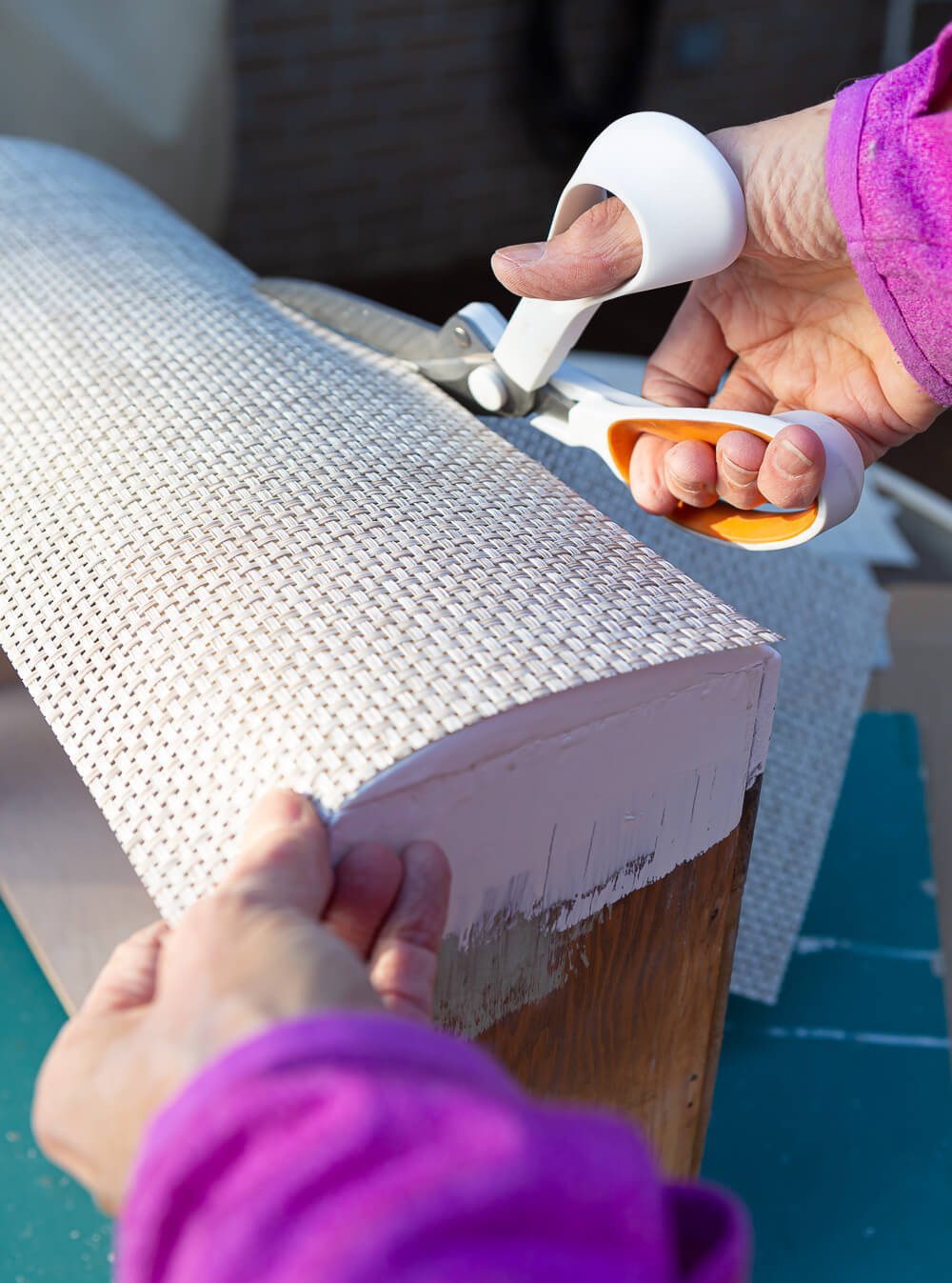 Cutting placemat to size of drawer front