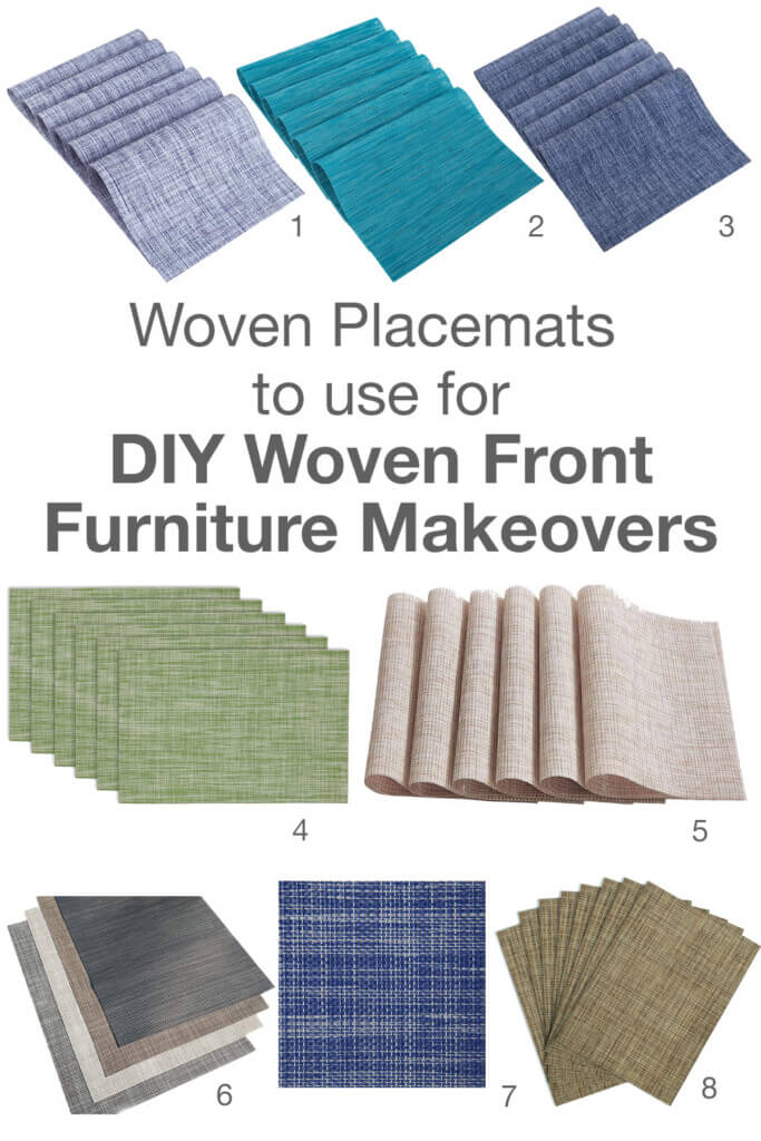 A selection of woven vinyl placemat colors