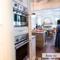 Kitchen in Bald Head Island Showhouse. Text overlay says how to become a better decorator.