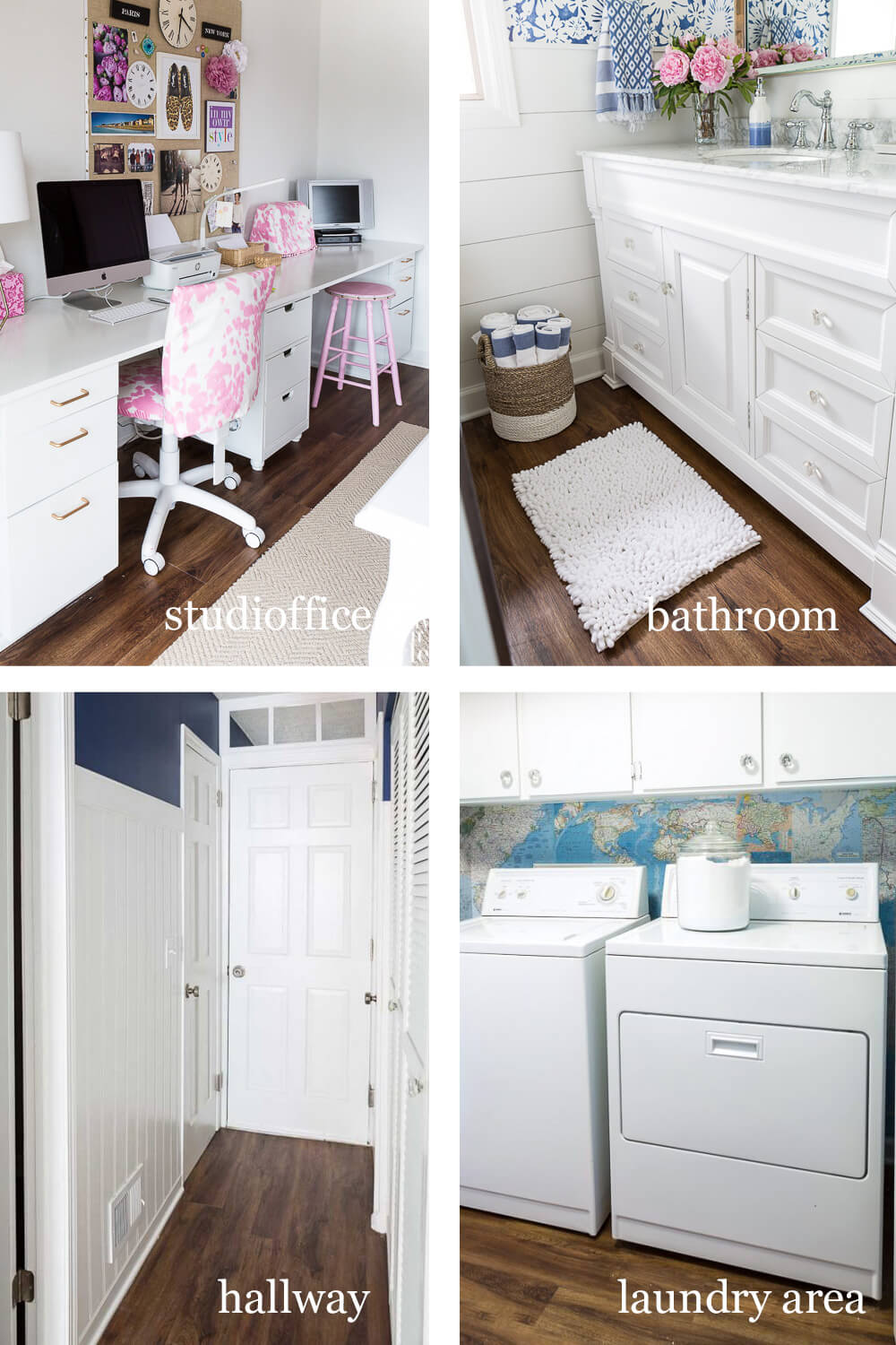 4 rooms where I installed Luxury vinyl plank flooring.