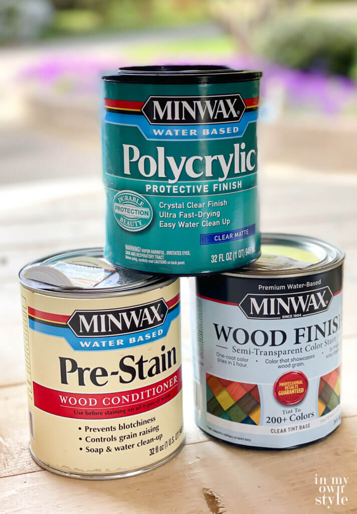 Polycrylic and wood stains I used