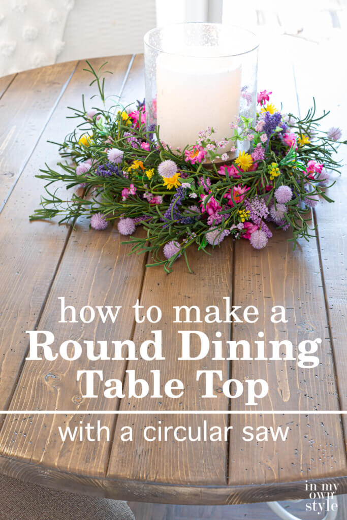 How to make and stain a 2 x 6 lumber made round table using a circular saw.