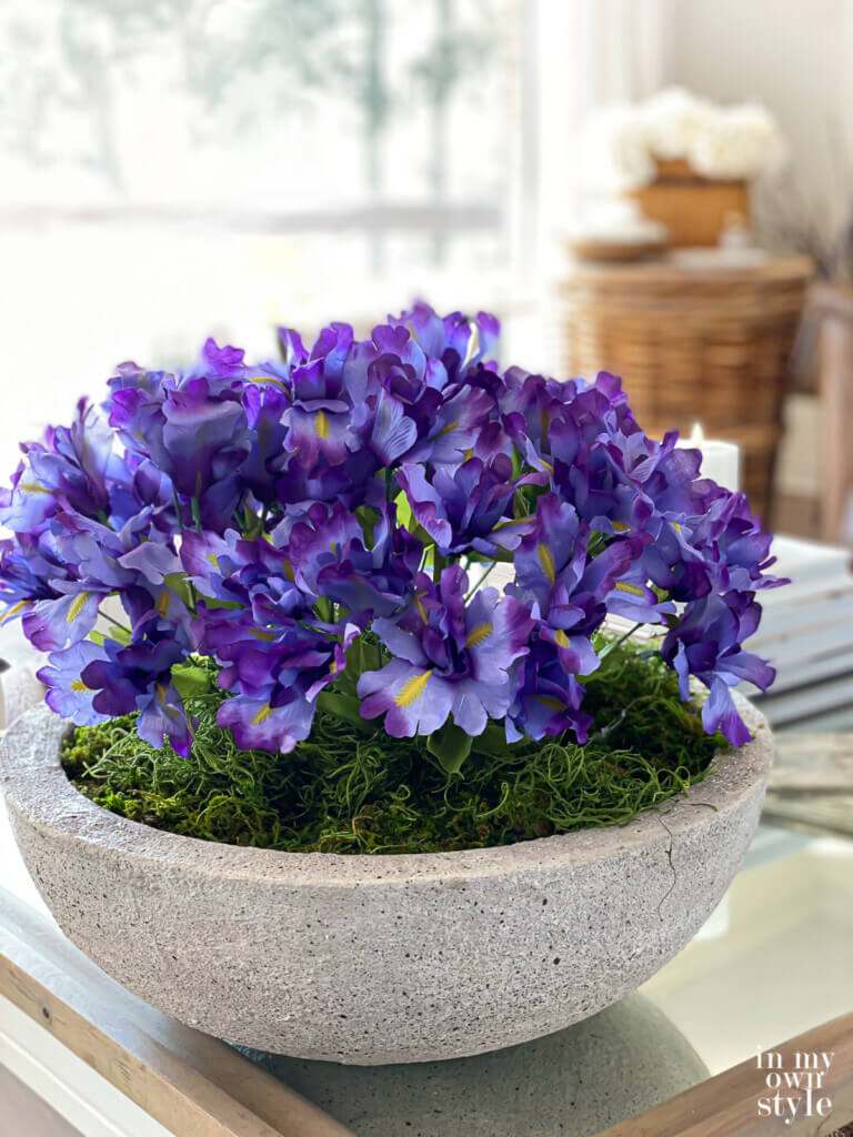 No vase required faux flower decorating idea