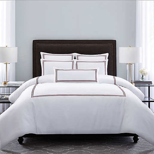 The hotel inspired styled bed. 
