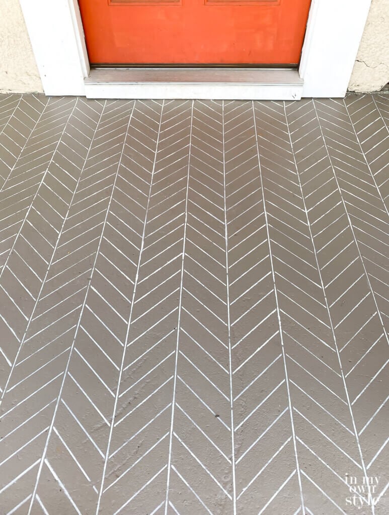 Best stencil to use to paint a concrete porch. Fine Herringbone pattern.