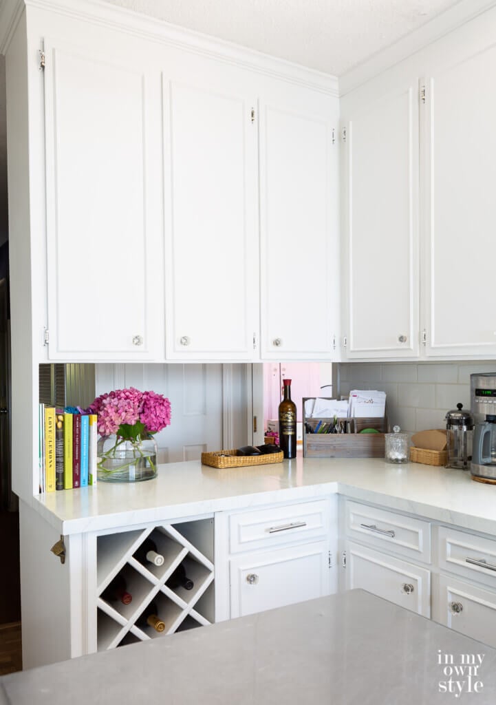 Corner of counter in a small kitchen and how to decorate it and still have functional.