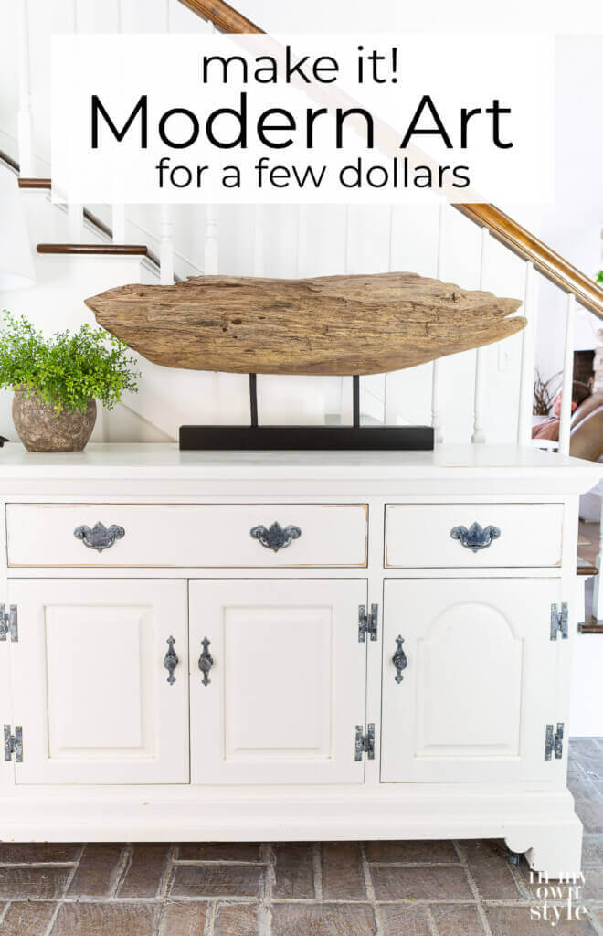 Make your own modern art using driftwood to make a table top display stand for it. Wood Artifact Stand. Home decor accent.