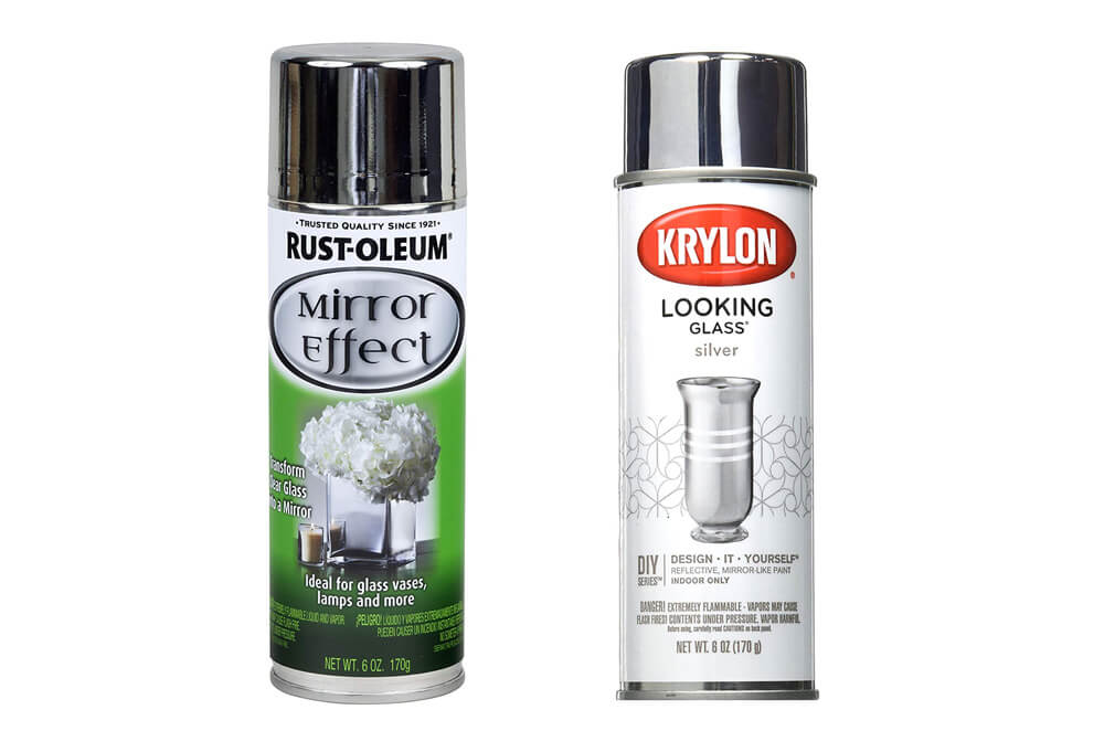 two of the best spray paints that will mimic the look of a mirror.