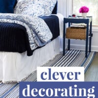 Clever decorating ideas showing how to repurpose household items.