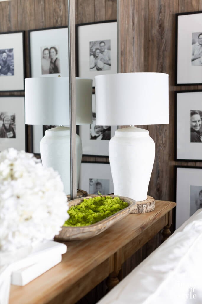 Small space living room decorating ideas using mirrors and large decorative items.