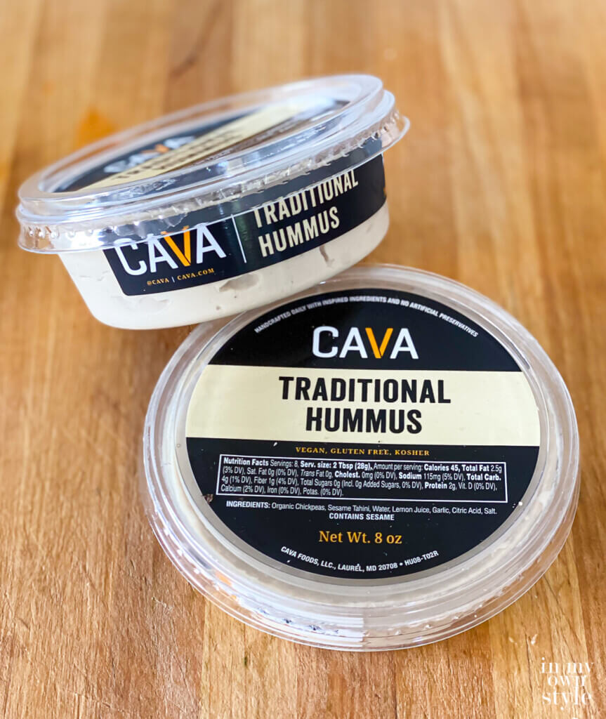 Cava Traditional Hummus that has no added oil.