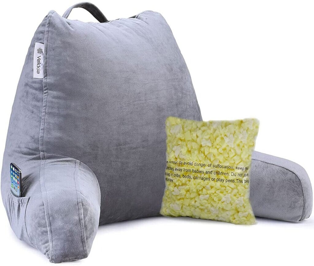 A back rest pillow that is a must when buying what you will need to take to college and decorating a dorm room. 