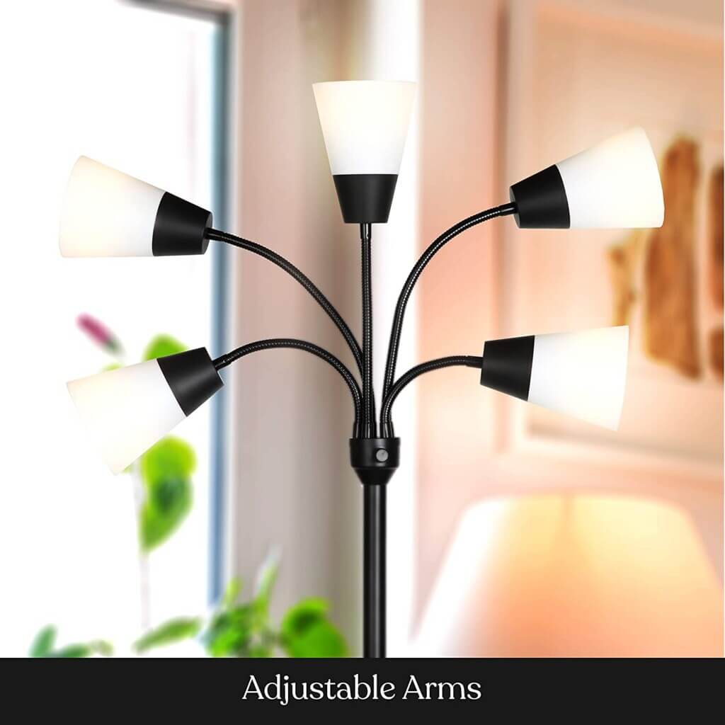 A multi arm adjustable floor lamp.