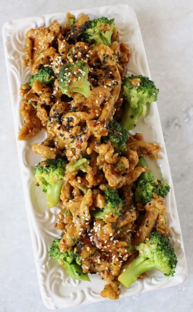 Vegan-Chicken-with-Broccoli made with Butler's Soy Curls