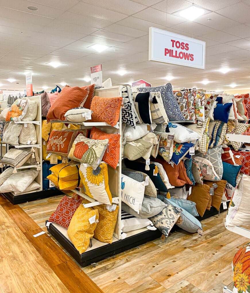 Toss pillows for sale at Home Goods.
