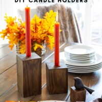 DIY Wood Block Candle Holders