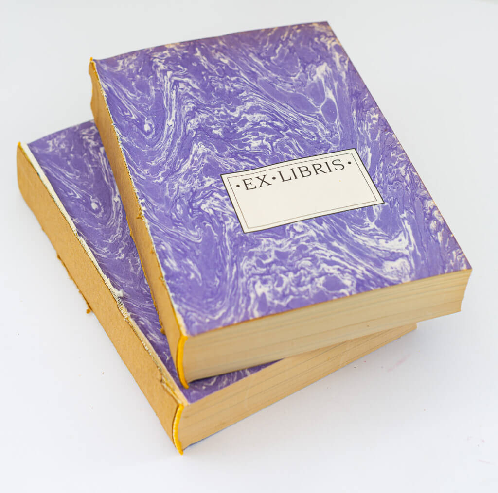 Two old books without their covers.