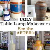 4 old and ugly table lamps before getting a trendy new makeover.