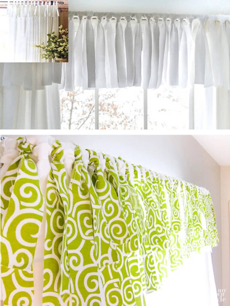 Easy no sew fabric window valance that can be made with any cotton fabric.