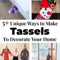 4 images of unique handmade tassels to decorate a home.
