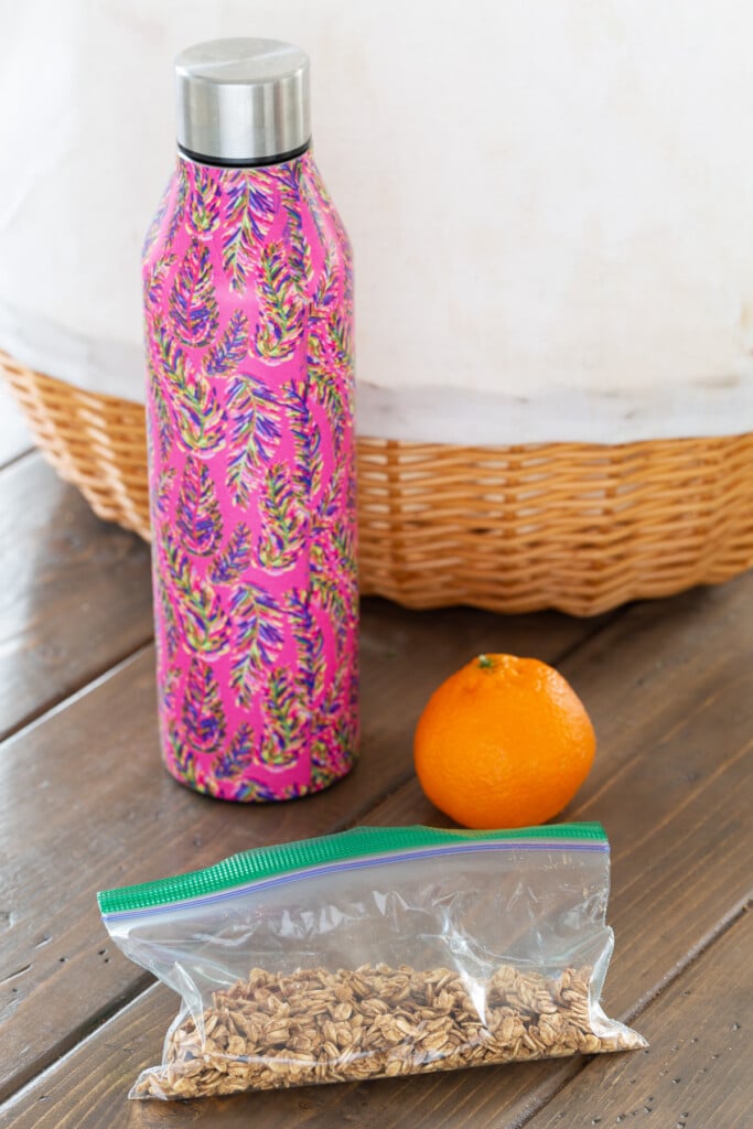 Homemade rawnola recipe packed for lunch
