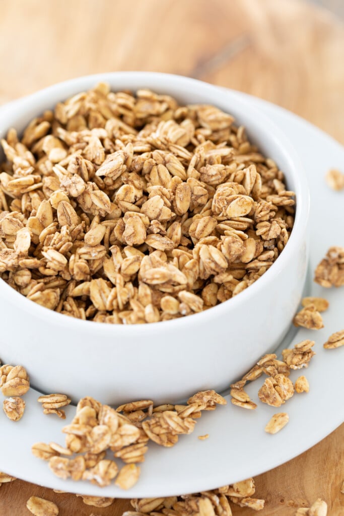 A bowlful of No fat or sugar added crunchy Rawnola.