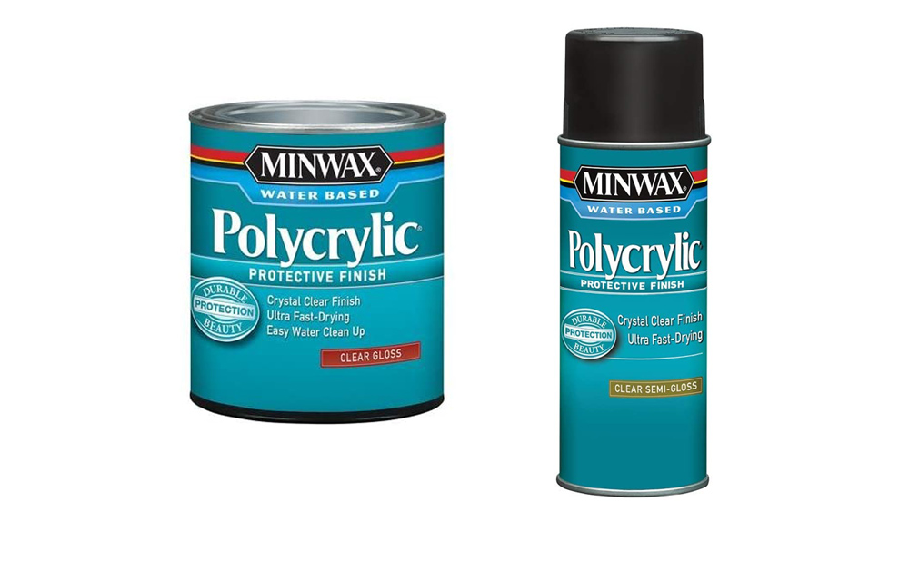 Polycrylic-products-for-sealing-painted-furniture. Brush-on and spray can.