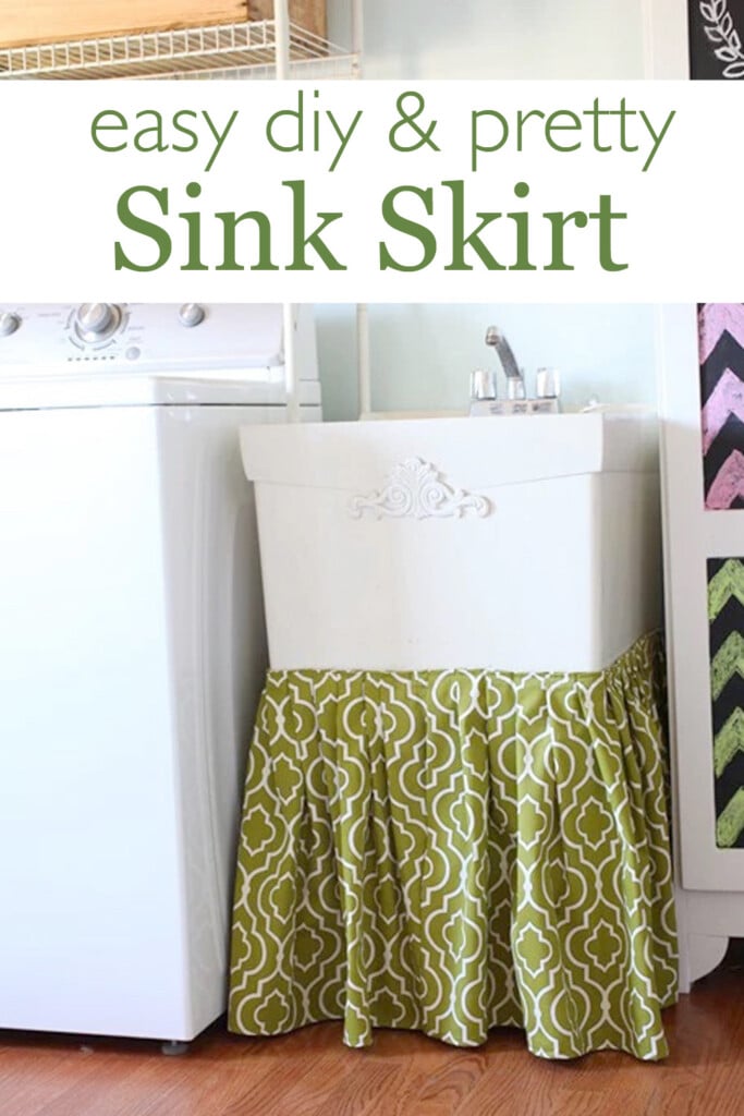 Laundry room sink - easy diy and pretty sink skirt