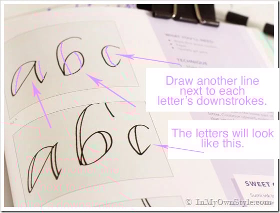 how to handwrite using faux calligraphy