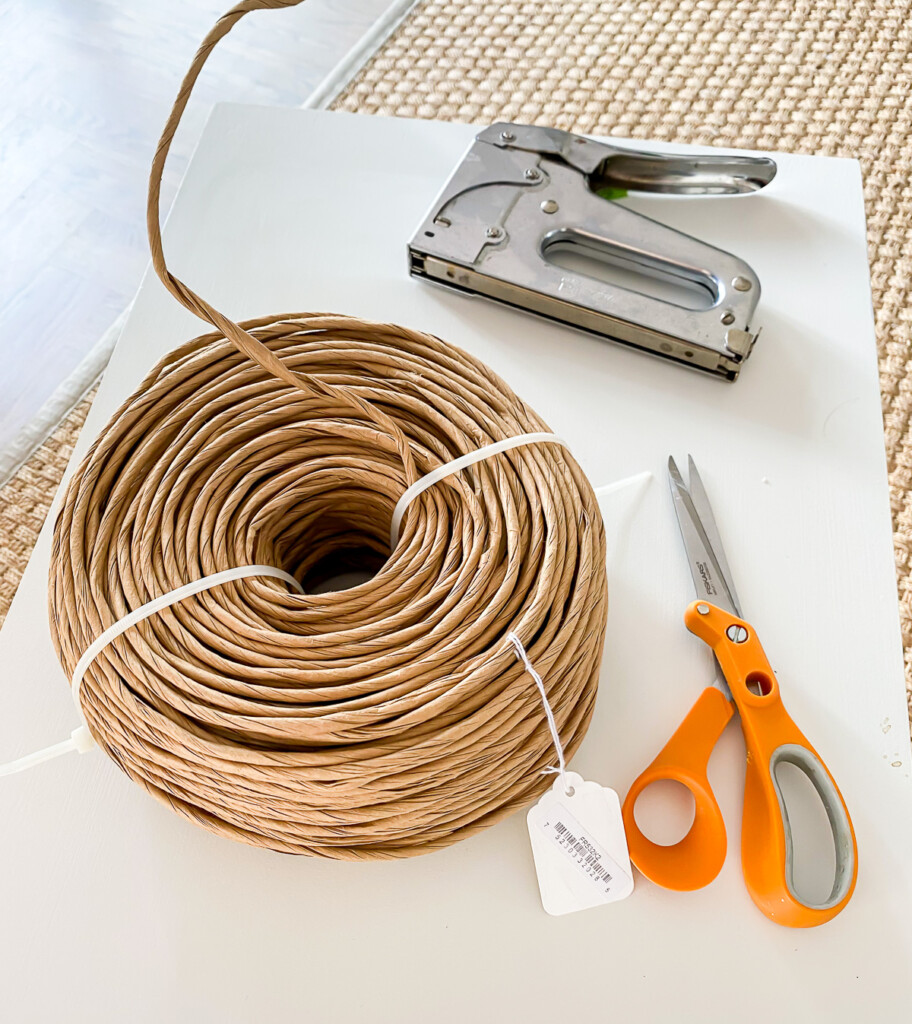 supplies needed to makeover a wood end table.