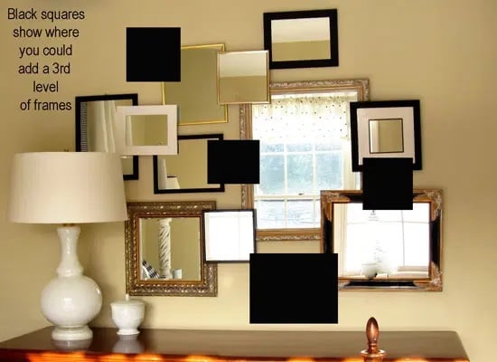 mirror gallery wall that is layered tutorial