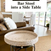 Repurposed Bar Stool into a Side Table