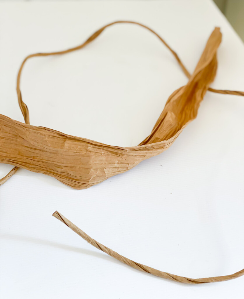 untwisted paper cord on table