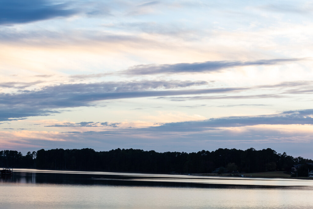 sunset over lake