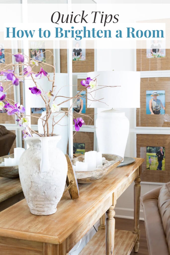 Easy and quick decorating tips on how to brighten a room in a home.
