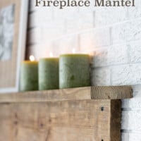 easy to make DIY Fireplace Mantel made using two wood boards