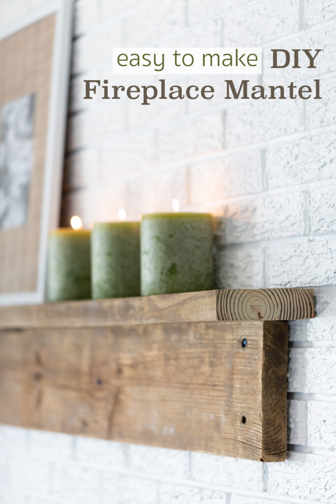 easy to make DIY Fireplace Mantel made using two wood boards