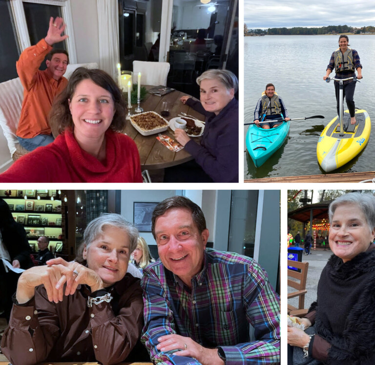 4 photos of Diane during Thanksgiving weekend.
