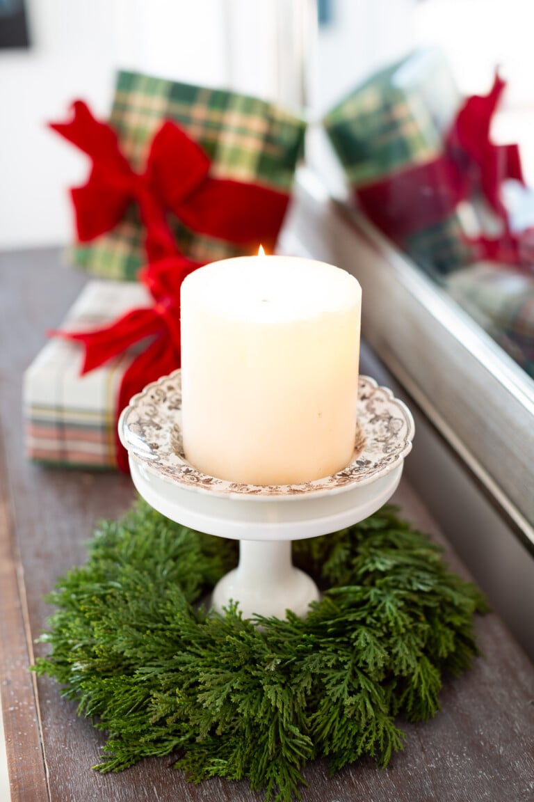Easy ways to use candles for Christmas around the house.