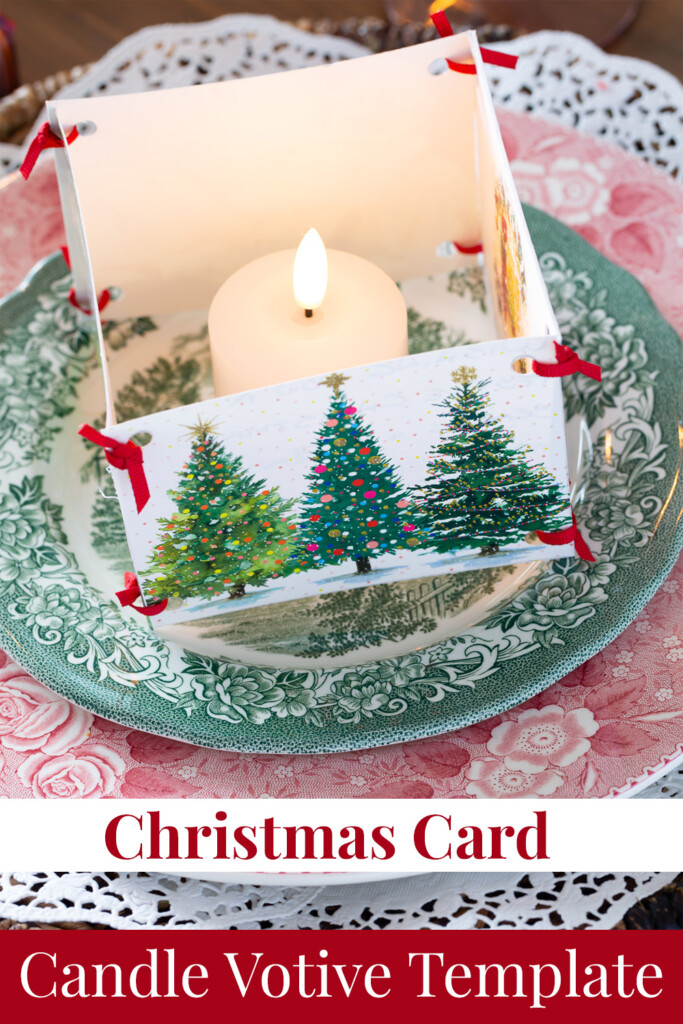 Christmas Card Candle Votive Template to print