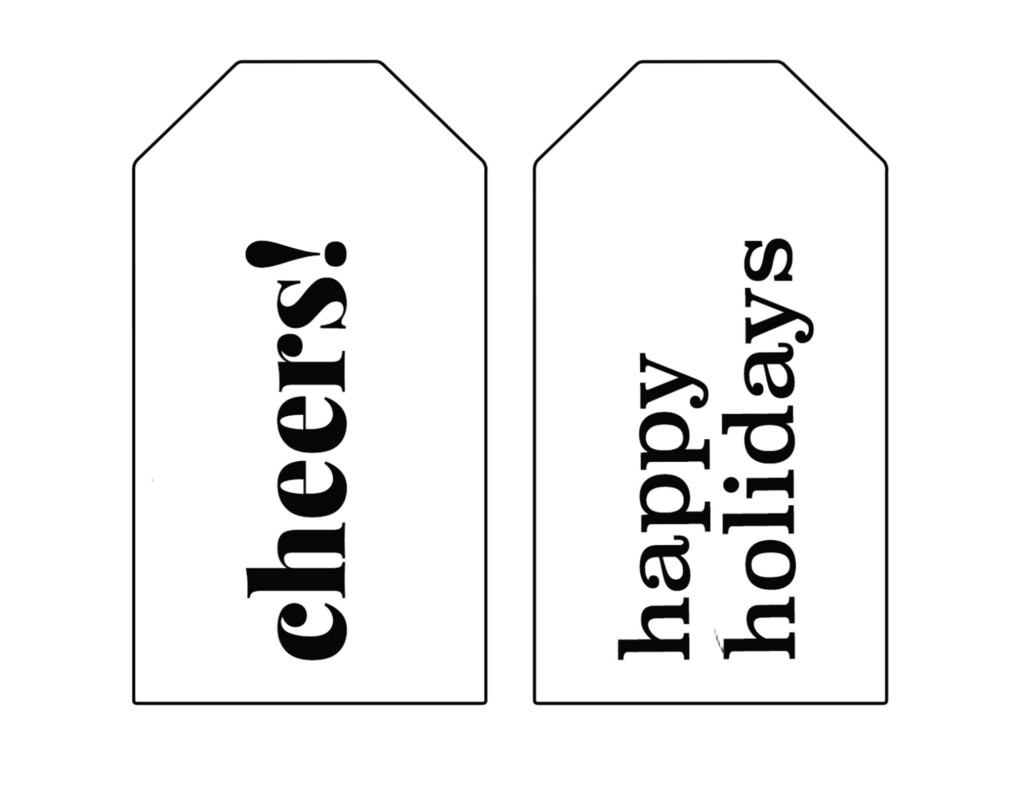 Holiday Wine Bottle gift tags free printable