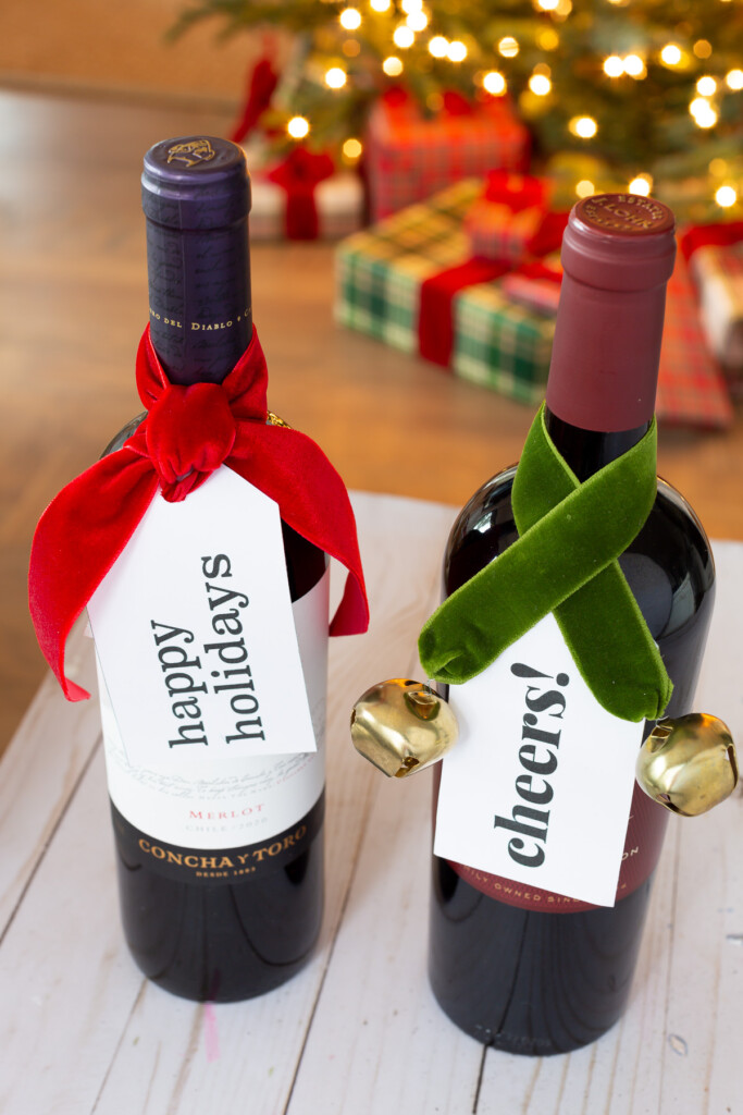Holiday printable Gift tags for wine bottles