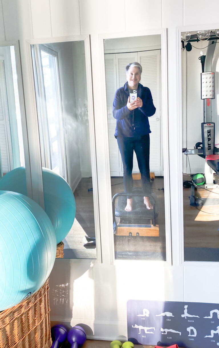 Diane Working out in home fitness room