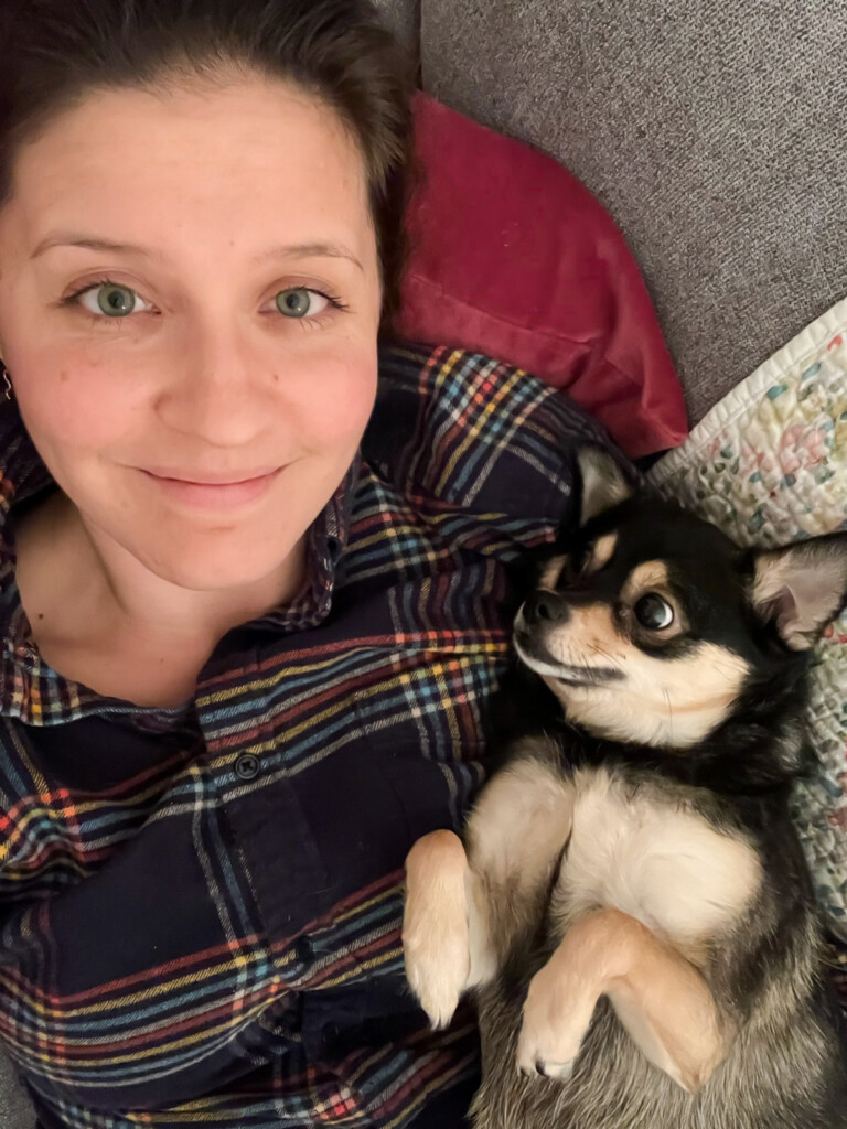 Young women with cute dog
