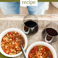 low fat and healthy rustic tomato lentil soup recipe.